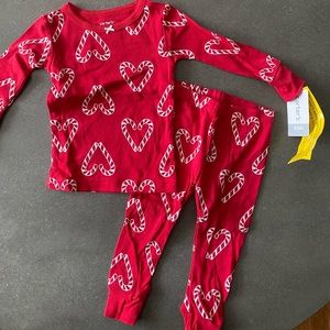 NWT Carter’s Christmas Candy Cane Pajamas | 12M